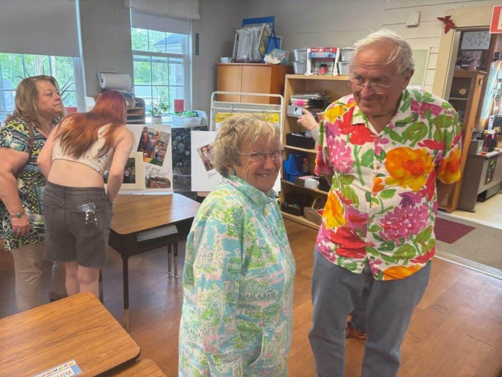 Former CVS teacher and husband at senior reception