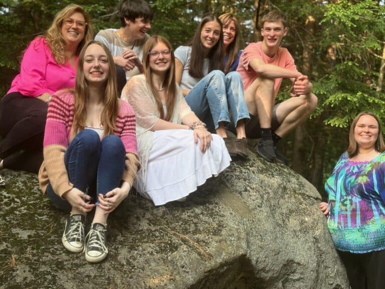 Seniors Posing on Rock at CVS