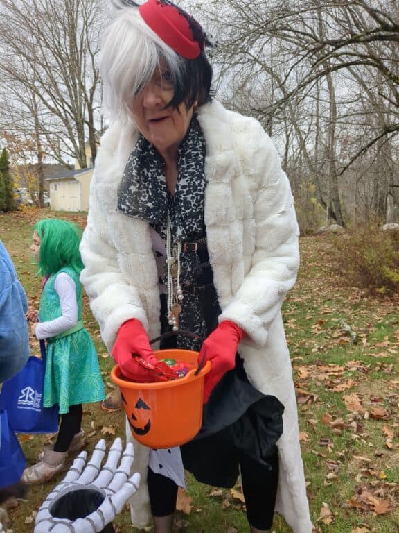 Sue Blair dressed as Cruella De Vil